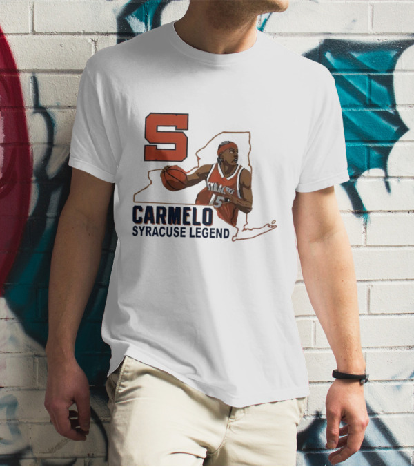 Carmelo Anthony Syracuse Legend Basketball Orange Number 15 T-Shirt
