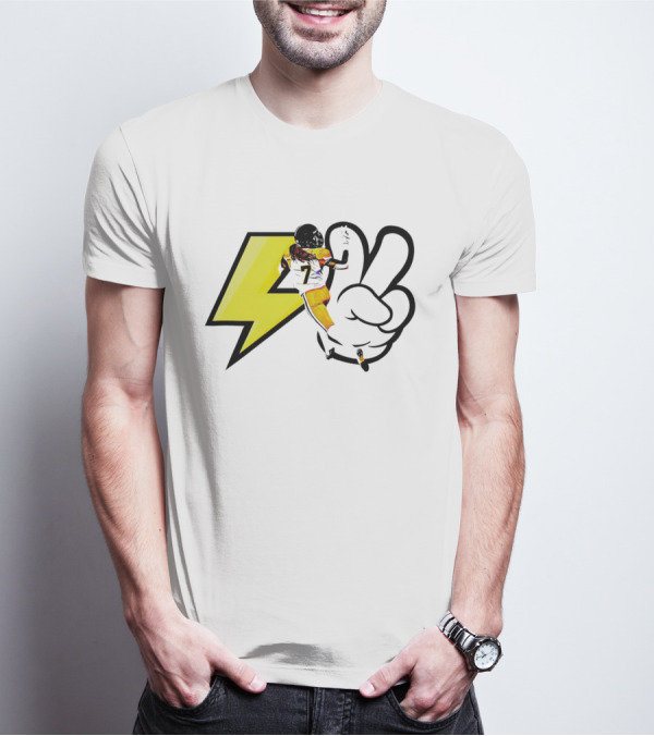 Lucky Whitehead Lightspeed BC Lions Football Lightning Bolt Victory Hand T-Shirt