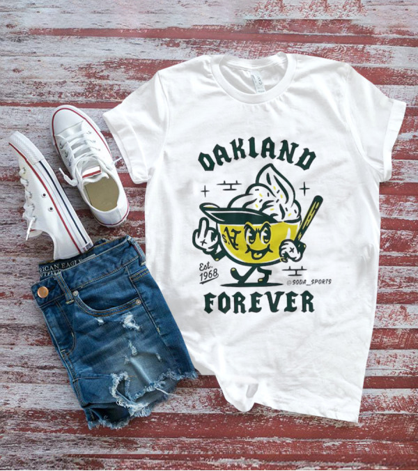 Oakland A's Forever Est. 1968 Retro Baseball Character T-Shirt