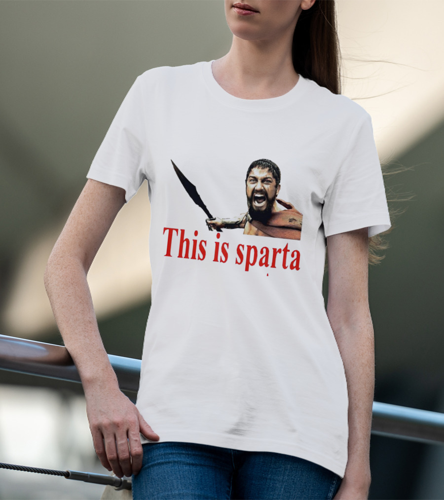 This Is Sparta Gerard Butler 300 Movie Scene Iconic Shout T-Shirt