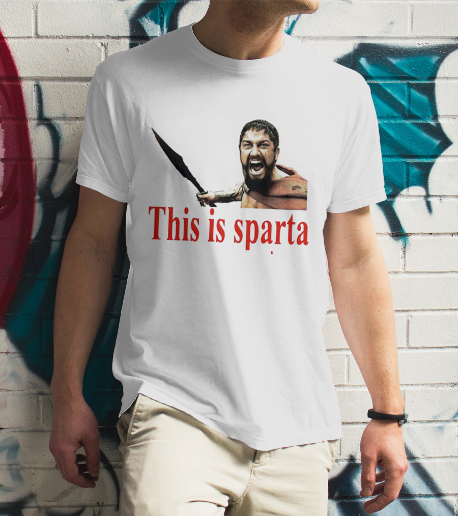 This Is Sparta Gerard Butler 300 Movie Scene Iconic Shout T-Shirt