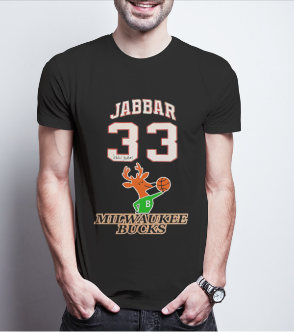Jabbar 33 Mitchell And Ness Milwaukee Bucks T-Shirt