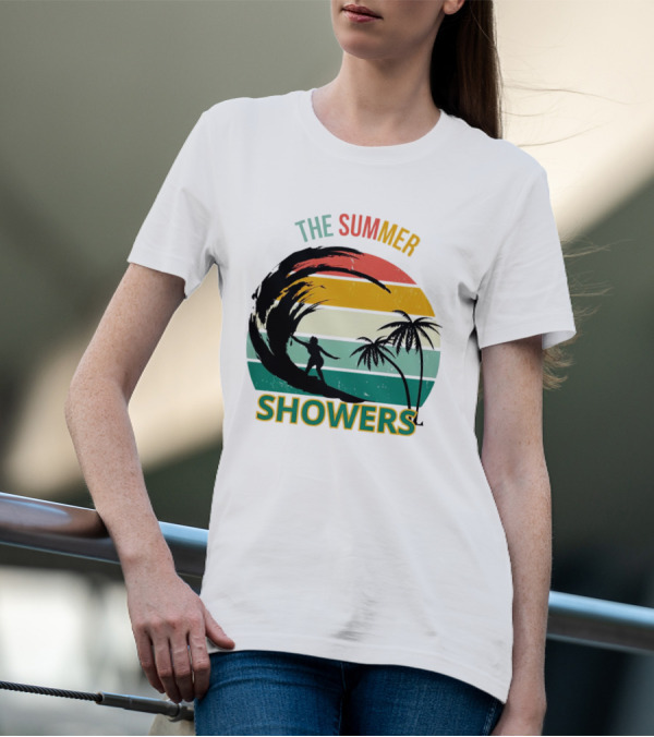 The Summer Showers Surfing Vintage Stripes T-Shirt