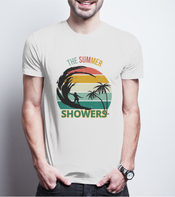 The Summer Showers Surfing Vintage Stripes T-Shirt