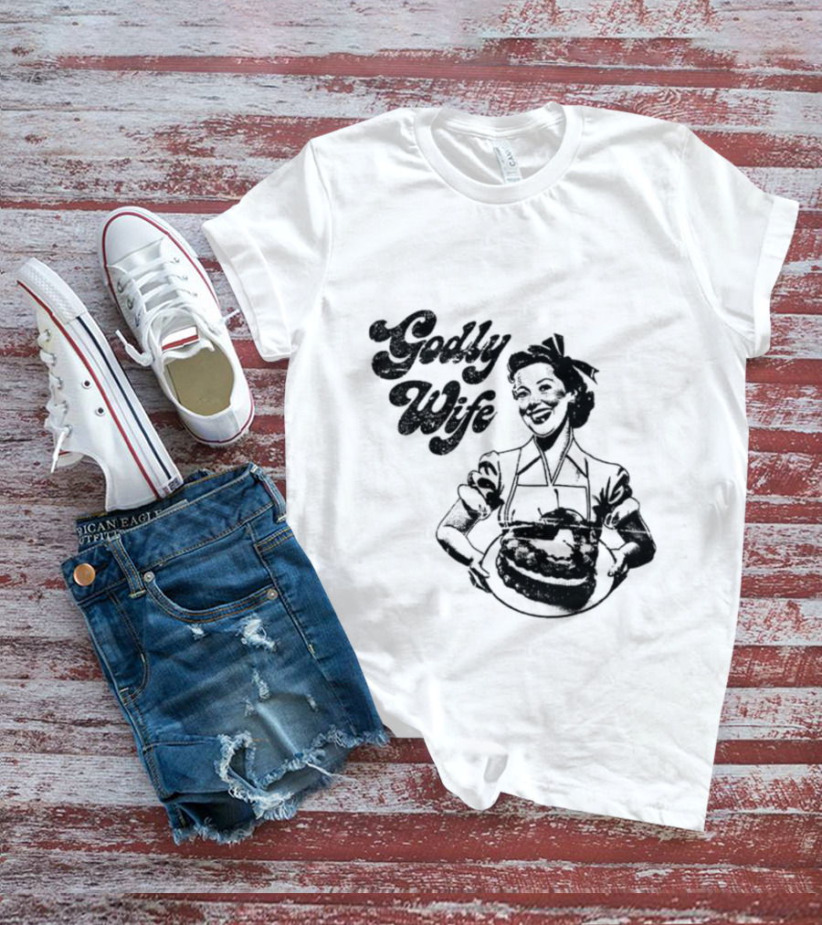 Godly Wife Retro Baking Housewife T-Shirt