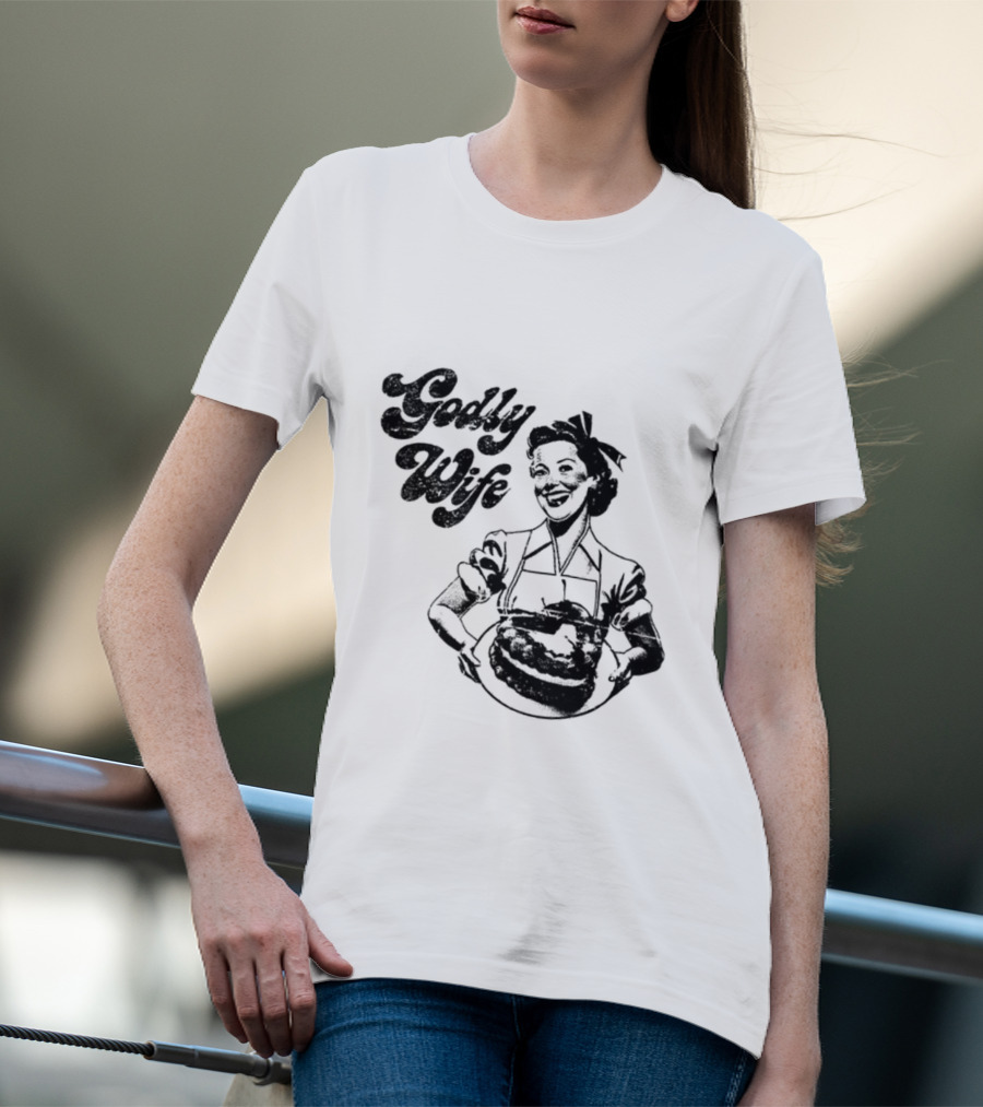 Godly Wife Retro Baking Housewife T-Shirt