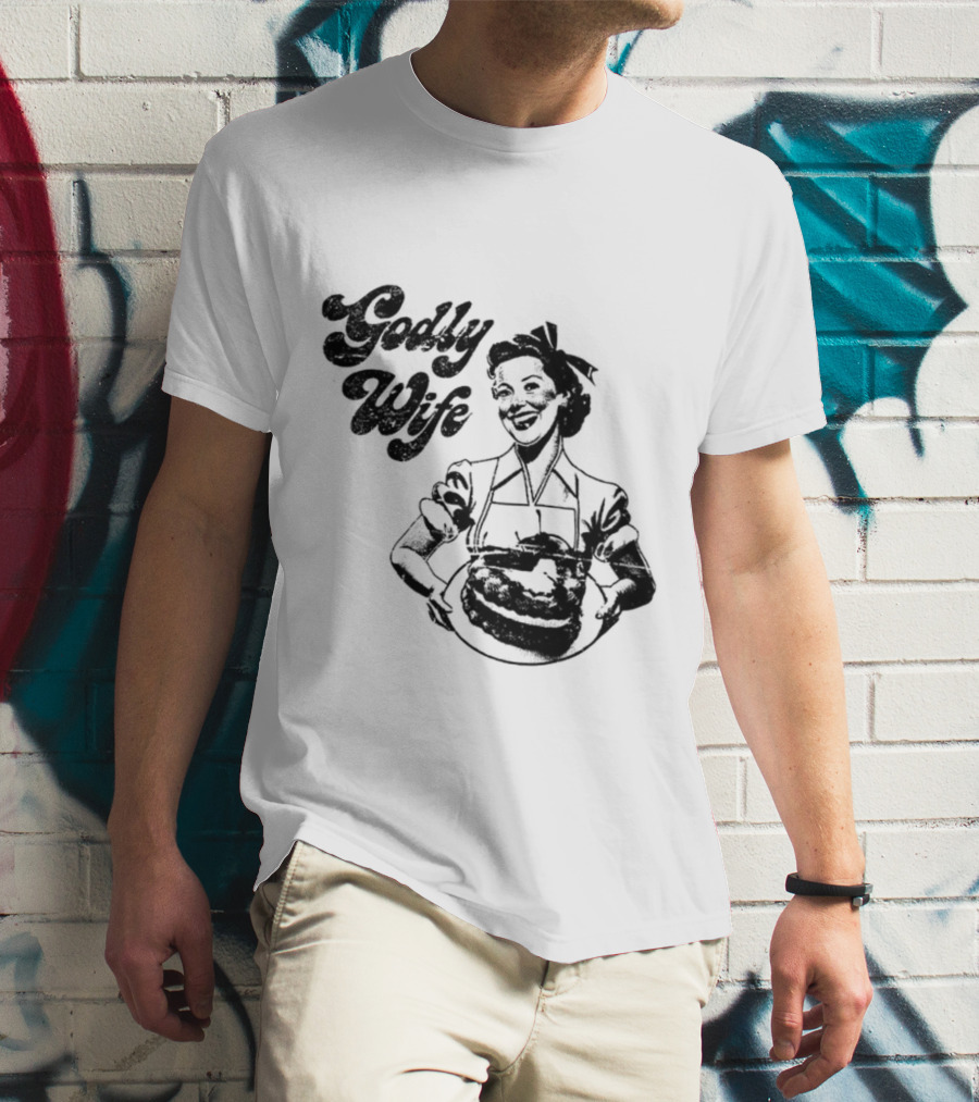 Godly Wife Retro Baking Housewife T-Shirt