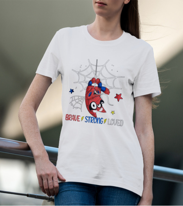 Brave Strong Loved Spider Superhero Dog Web Stars T-Shirt