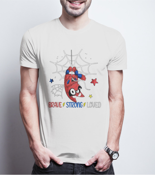 Brave Strong Loved Spider Superhero Dog Web Stars T-Shirt