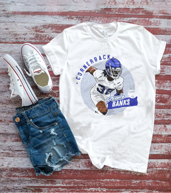 Deonte Banks New York Giants Cornerback Dots Blue Football Player T-Shirt