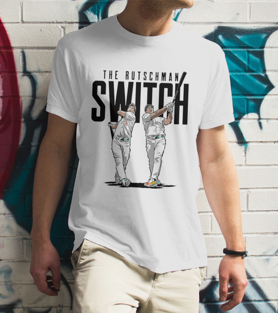 The Rutschman Switch - Baltimore Orioles Player Dual Batting T-Shirt
