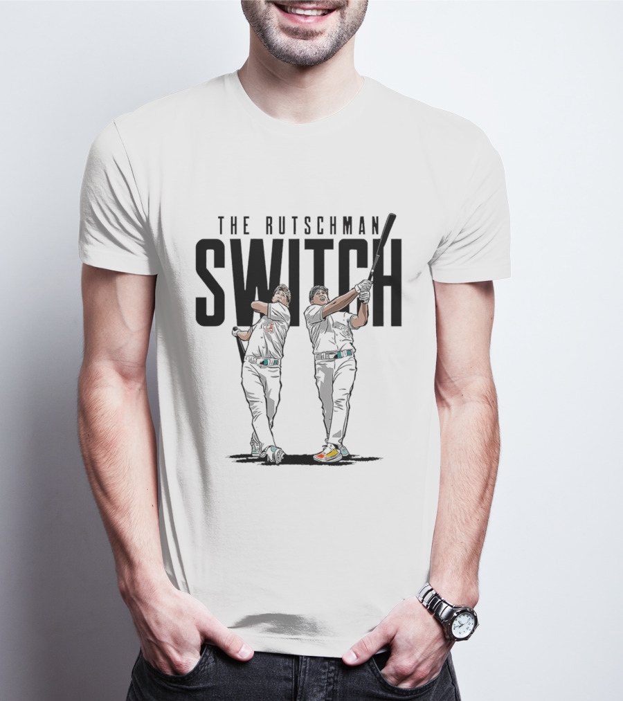 The Rutschman Switch - Baltimore Orioles Player Dual Batting T-Shirt