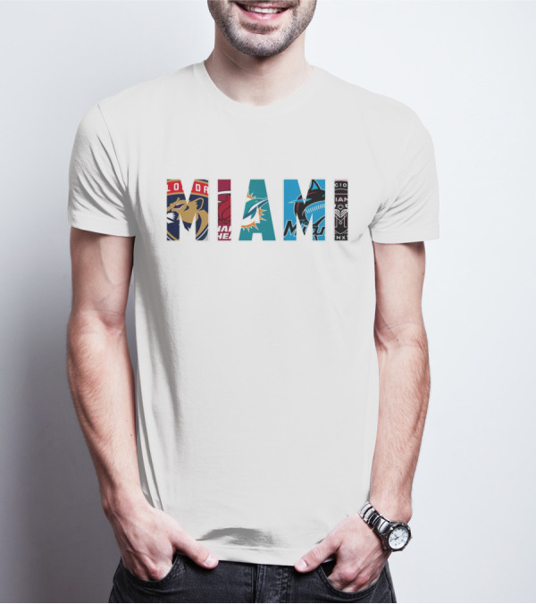 MIAMI Panthers Heat Dolphins Marlins Inter Miami T-Shirt