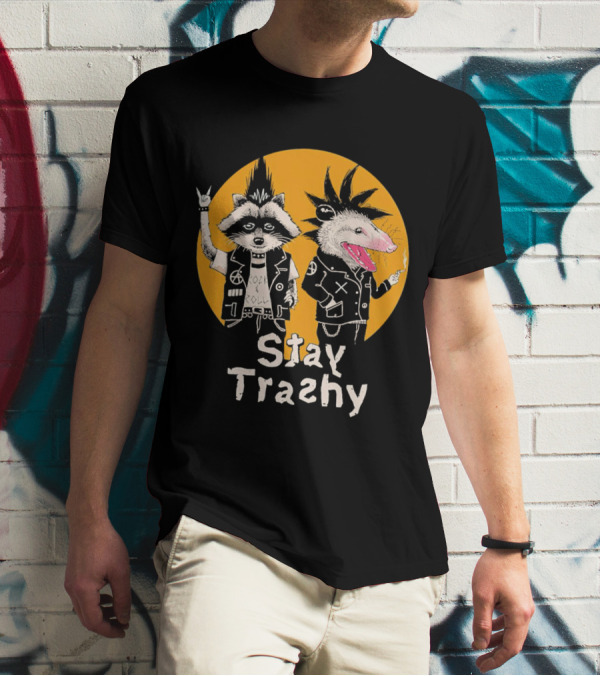 Stay Trashy Rock And Roll Punk Raccoon And Possum T-Shirt