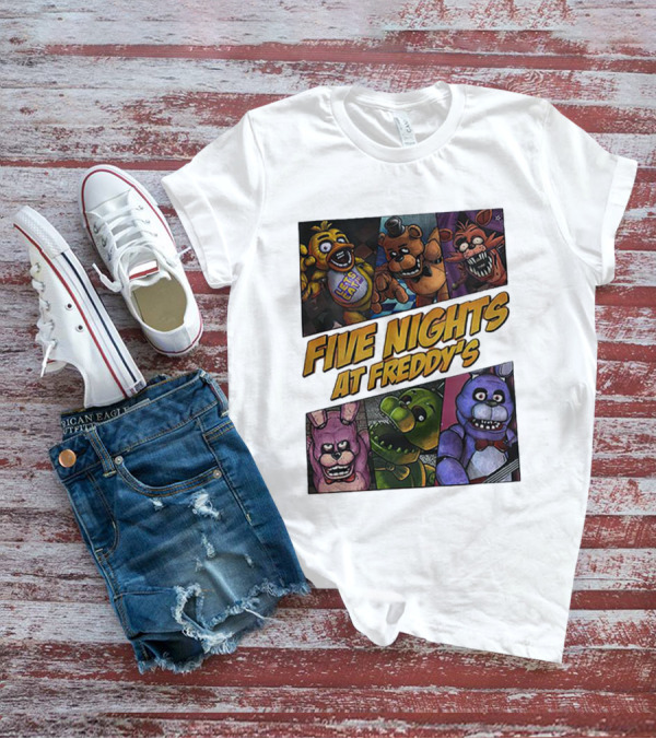 Five Nights At Freddy's Let's Eat Characters Montage T-Shirt