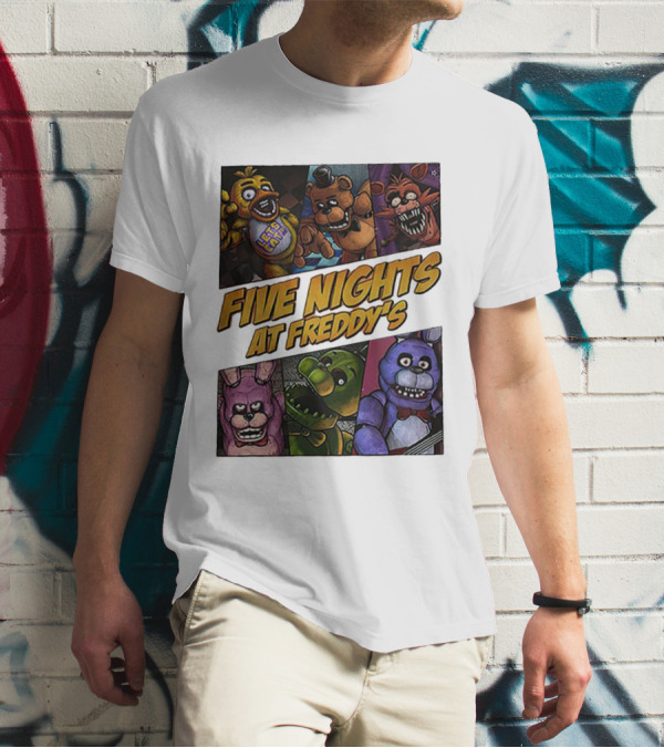 Five Nights At Freddy's Let's Eat Characters Montage T-Shirt