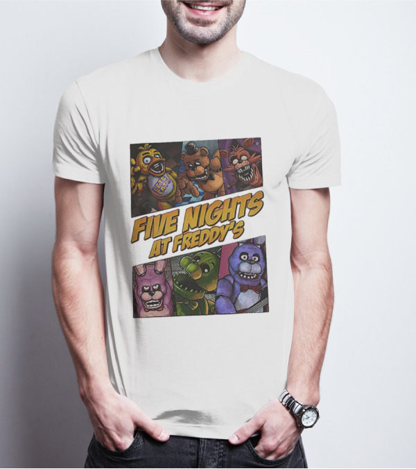 Five Nights At Freddy's Let's Eat Characters Montage T-Shirt