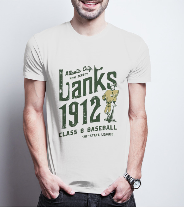 Atlantic City Lanks 1912 New Jersey Class B Baseball Tri-State League T-Shirt