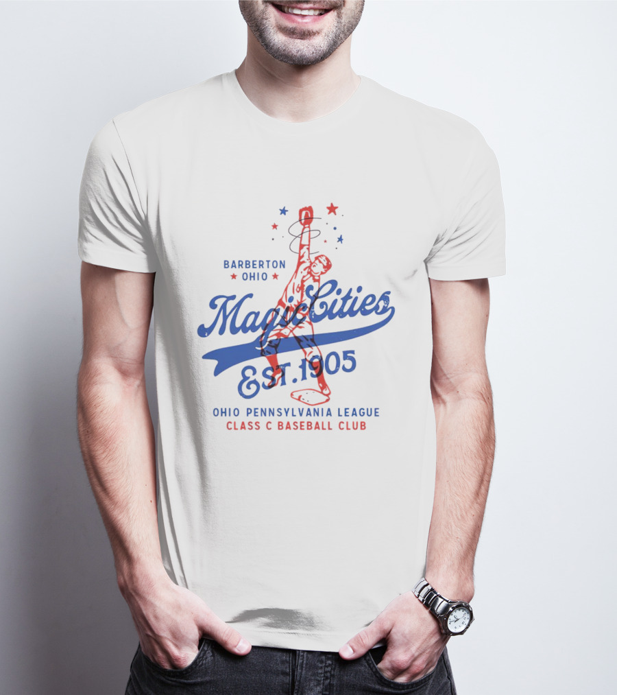 Barberton Ohio Magic Cities Est. 1905 Class C Baseball Ohio Pennsylvania League T-Shirt