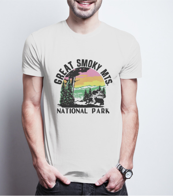 Great Smoky Mts National Park Sunset With Forest And Bears T-Shirt