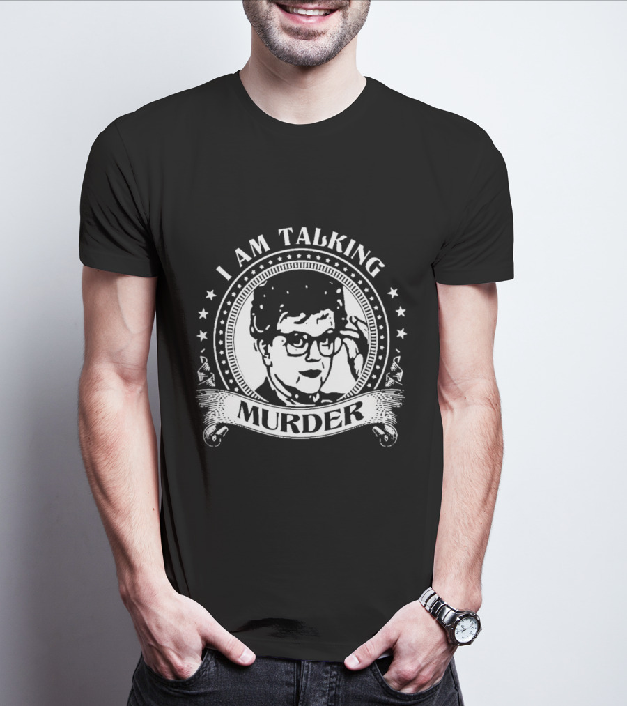 I Am Talking Murder Logo Design With Glasses T-Shirt