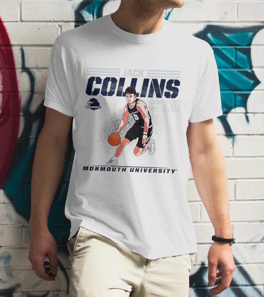 Jack Collins Monmouth University Basketball Number 13 Caricature T-Shirt