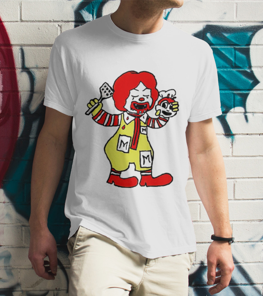 Mcdonalds X Jollibee Horror Crossover Halloween Mashup Character T-Shirt