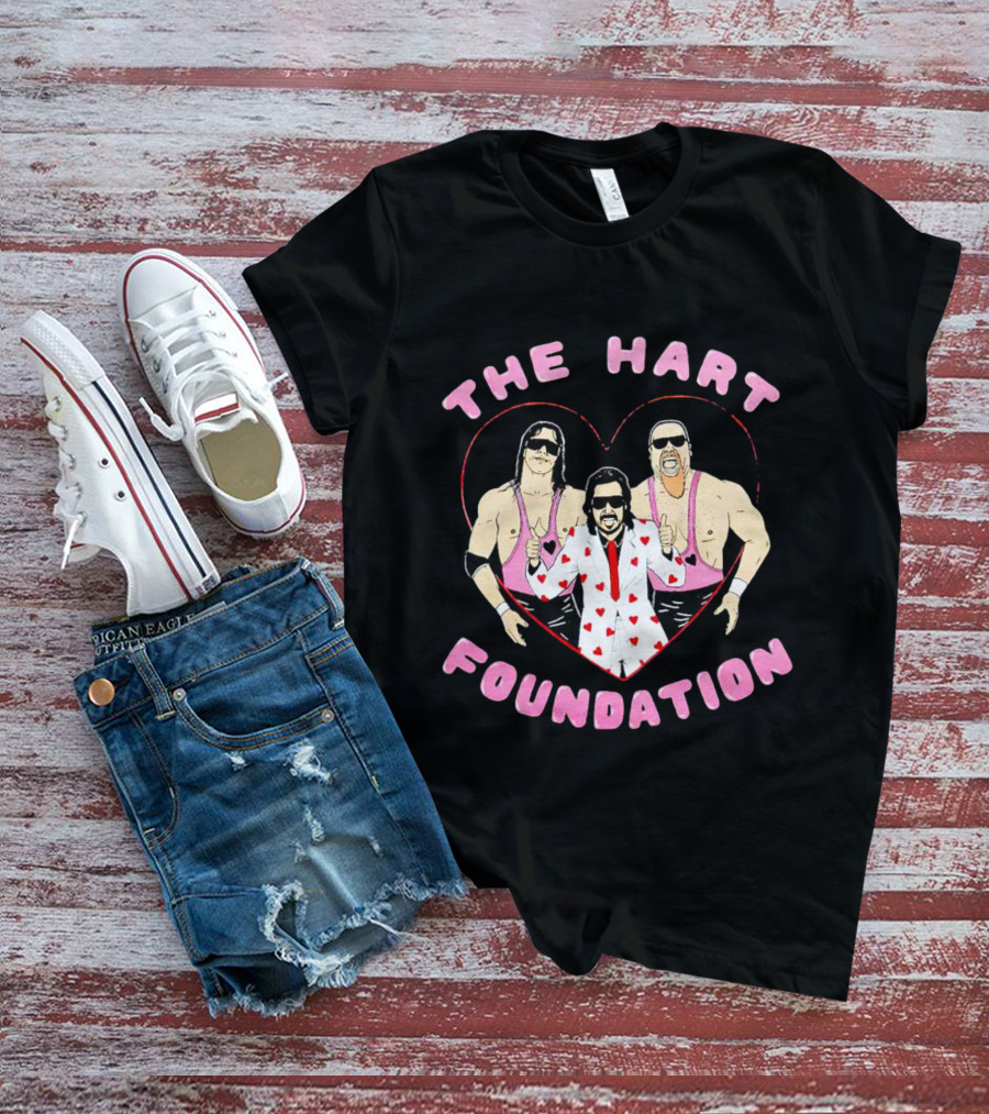 The Hart Foundation Bret The Hitman Hart And Jim The Anvil Neidhart T-Shirt