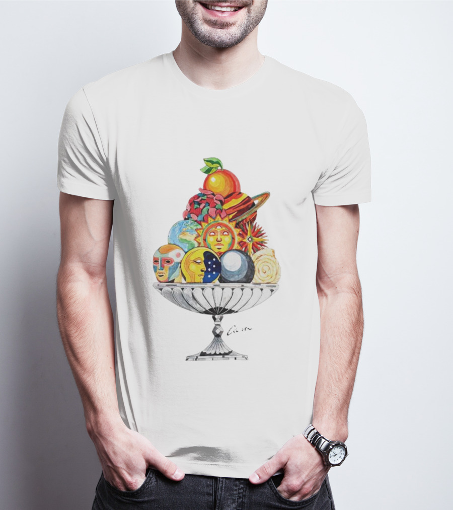 Louis Tomlinson Wear Celestial Fruit Bowl Lunar Sun Planet Faces T-Shirt