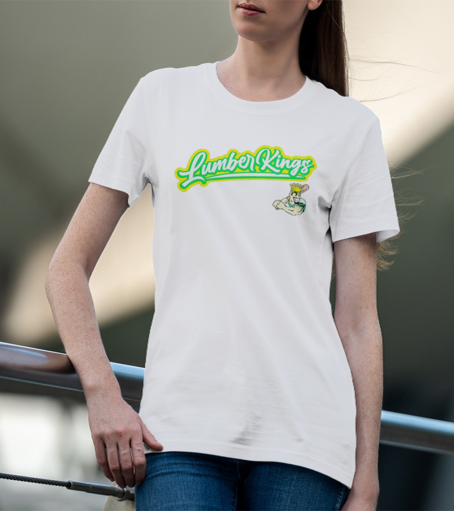 LumberKings Baseball Script With Crowned Bat Mascot T-Shirt