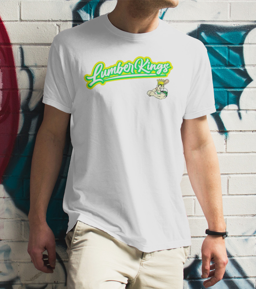 LumberKings Baseball Script With Crowned Bat Mascot T-Shirt