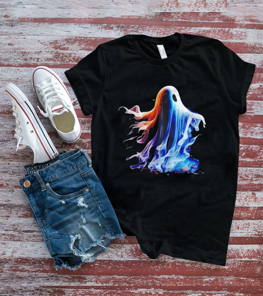 Ghost Halloween Vivid Colorful Abstract Specter T-Shirt