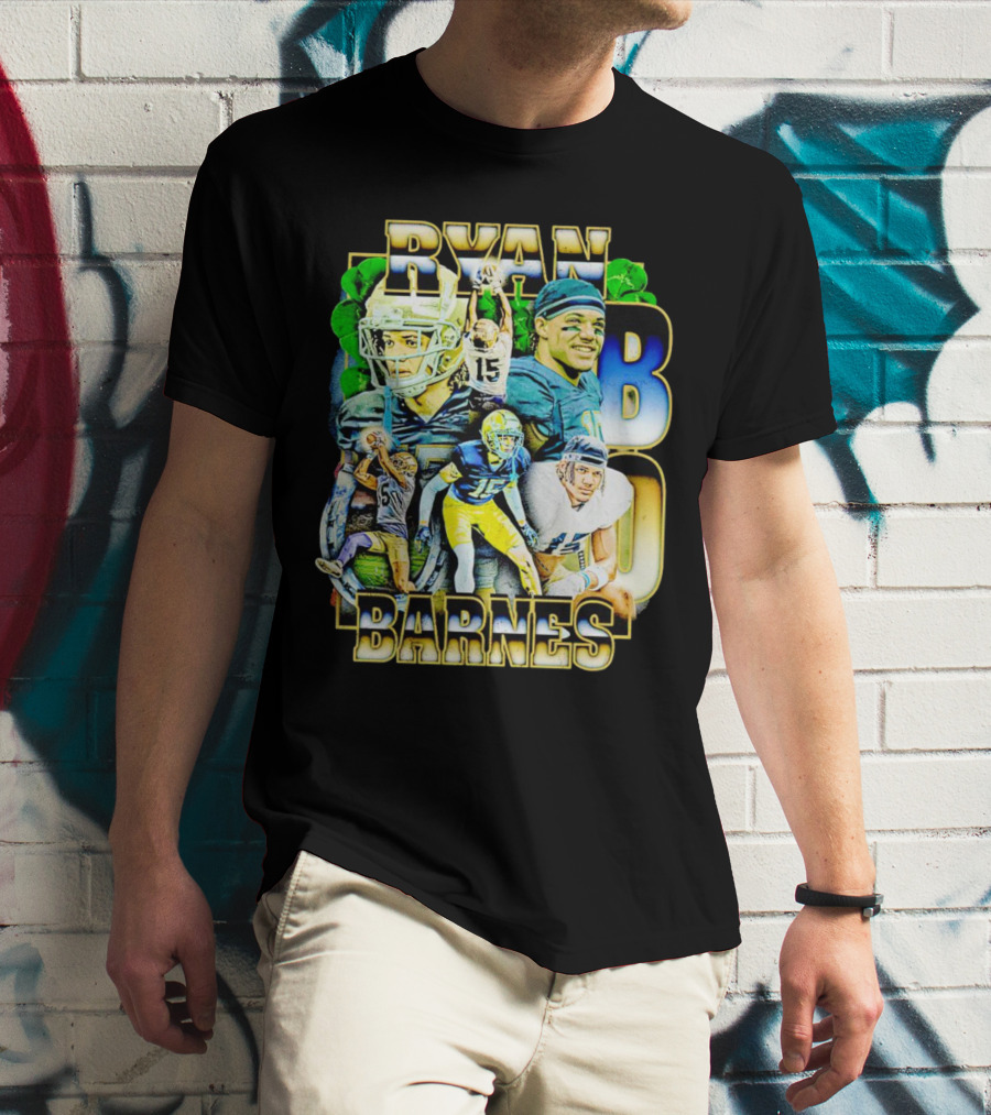 Ryan Barnes Notre Dame Fighting Irish Football Collage Vintage T-Shirt