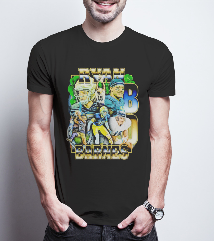 Ryan Barnes Notre Dame Fighting Irish Football Collage Vintage T-Shirt