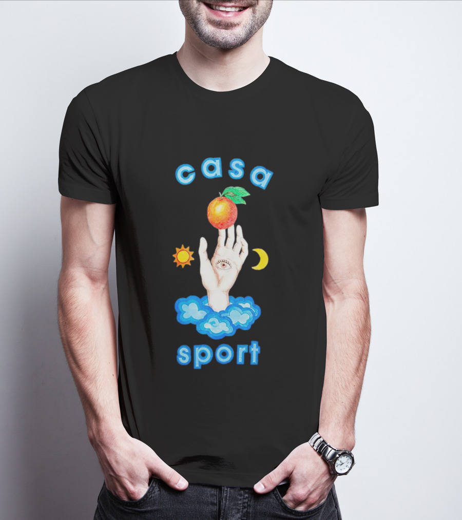 Casa Sport Hand And Eye With Sun Moon Clouds And Fruit T-Shirt
