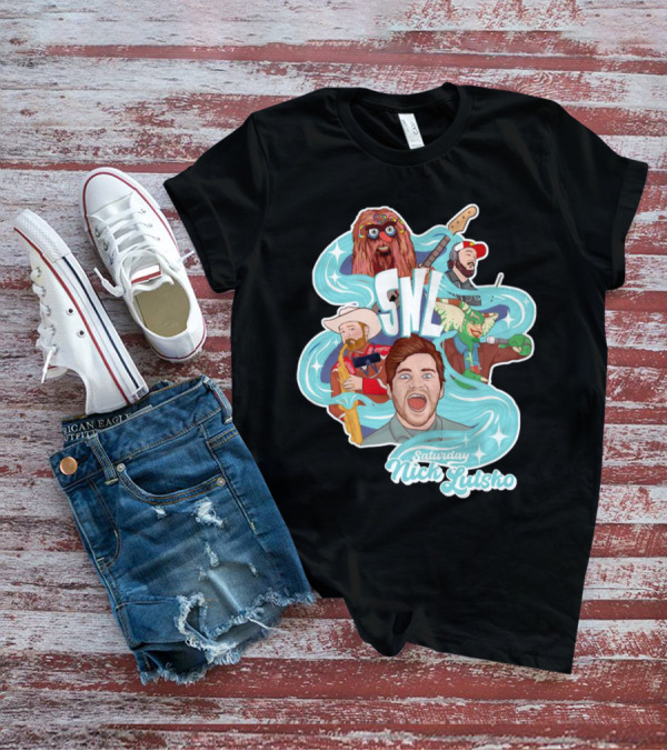 Saturday Nick Lutsko SNL Characters And Music Elements T-Shirt