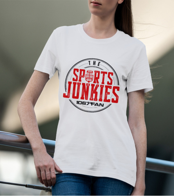 The Sports Junkies 106.7 Fan Radio Mic T-Shirt