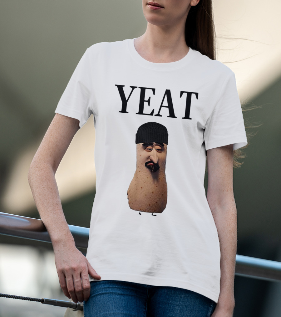 Yeat Luh Geeky Burrito Character With Beanie And Mustache T-Shirt