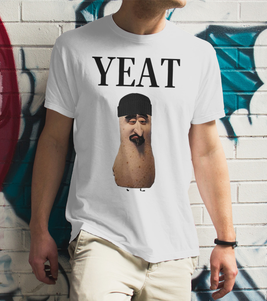 Yeat Luh Geeky Burrito Character With Beanie And Mustache T-Shirt