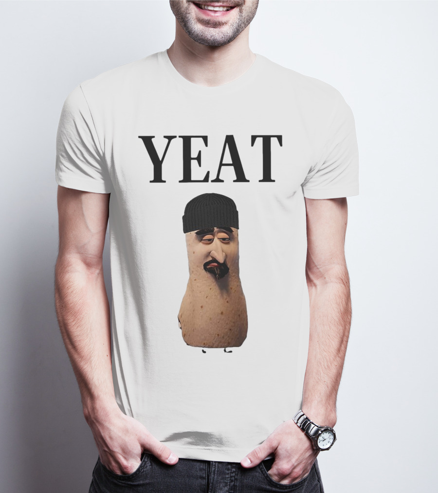 Yeat Luh Geeky Burrito Character With Beanie And Mustache T-Shirt