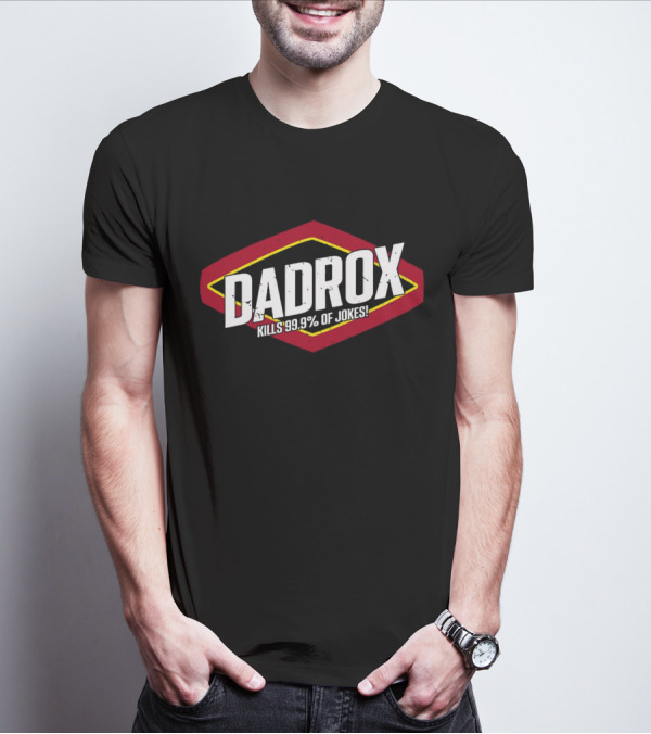 DADROX Kills 99.9% Of Jokes In Bold Red And Yellow Cartoonish T-Shirt