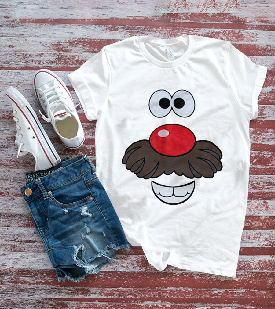 Mr. Potato Head Face Features Cartoon Eyes Nose Mouth T-Shirt