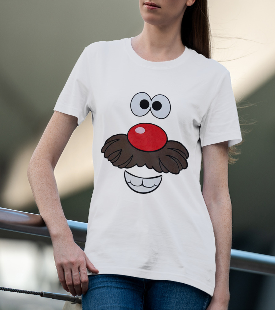 Mr. Potato Head Face Features Cartoon Eyes Nose Mouth T-Shirt
