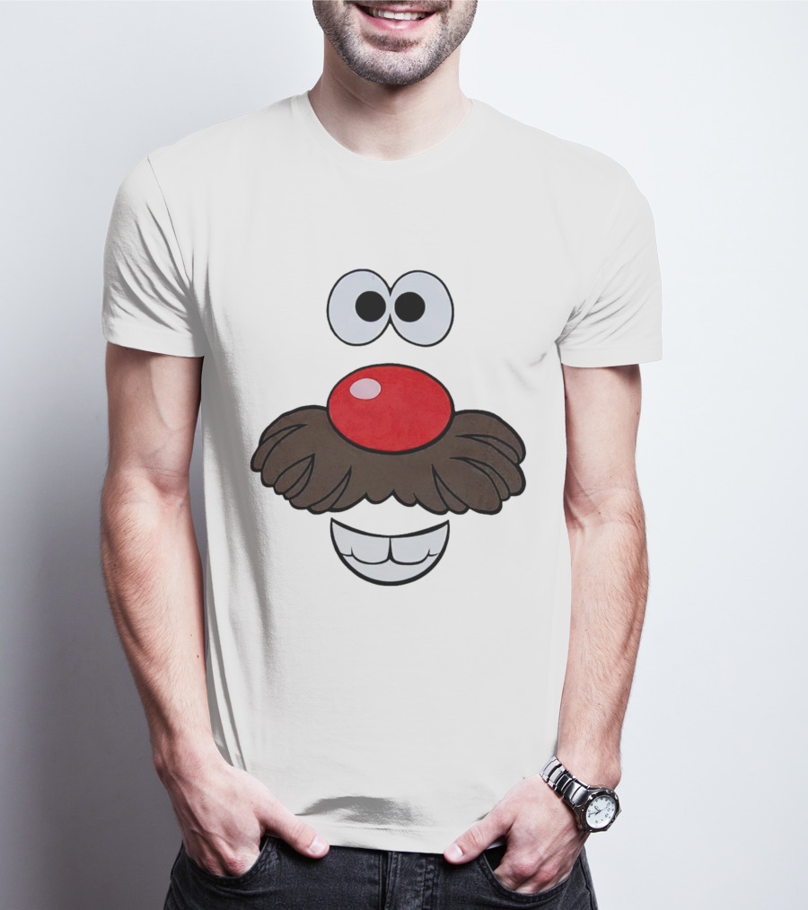 Mr. Potato Head Face Features Cartoon Eyes Nose Mouth T-Shirt