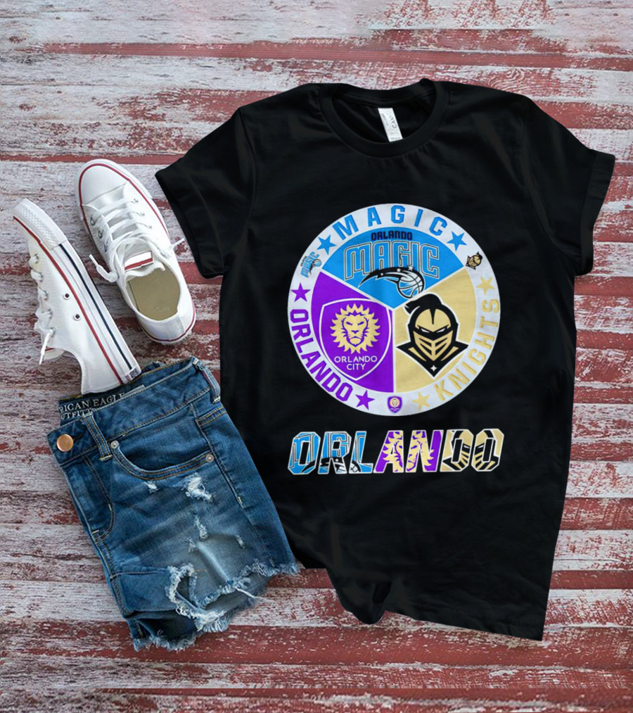 Orlando Magic Orlando City UCF Knights Stars Badge T-Shirt