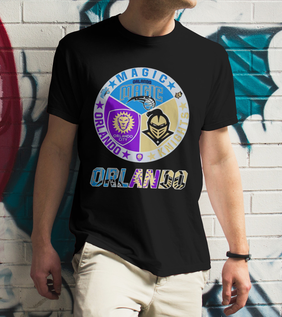 Orlando Magic Orlando City UCF Knights Stars Badge T-Shirt