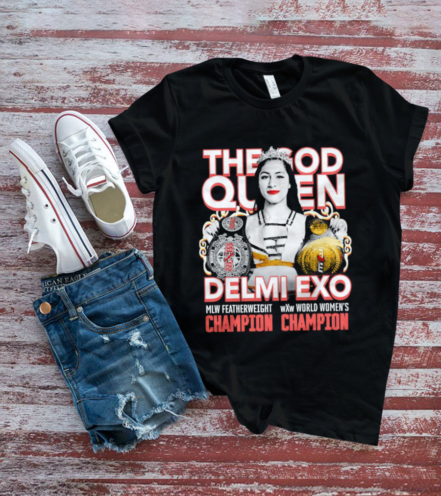 The God Queen Delmi Exo MLW Featherweight WXw World Women's Champion T-Shirt