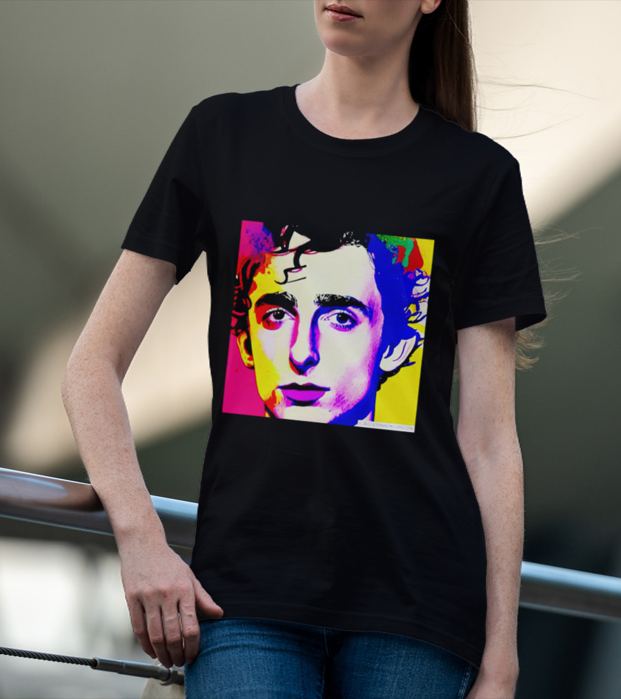 Timothee Chalamet Pop Art Portrait Multicolored Andy Warhol T-Shirt