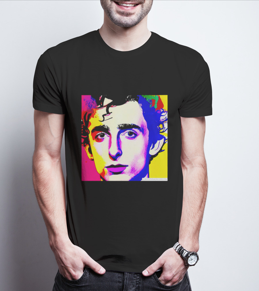Timothee Chalamet Pop Art Portrait Multicolored Andy Warhol T-Shirt