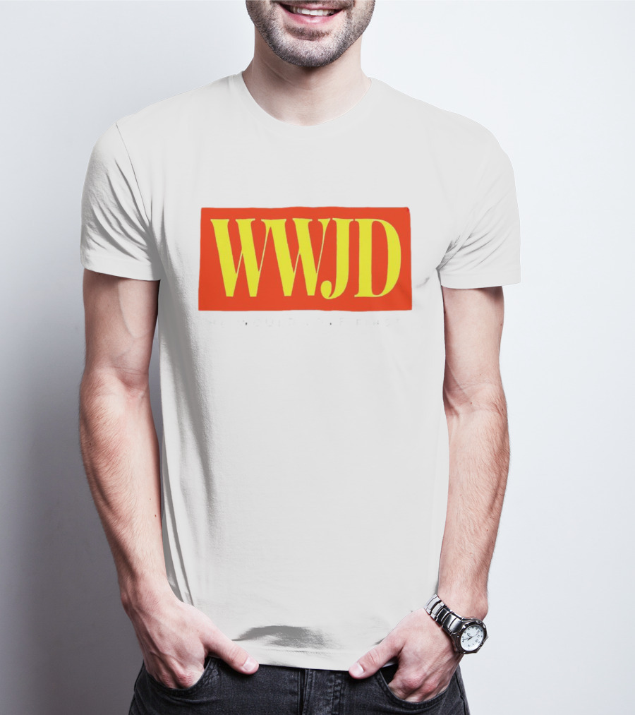 WWJD He Would Love First Bold Red T-Shirt